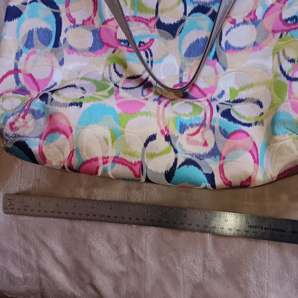 Coach Poppy Ikat Multi-color Signature Glam Tote Bag - Picture 4 of 15
